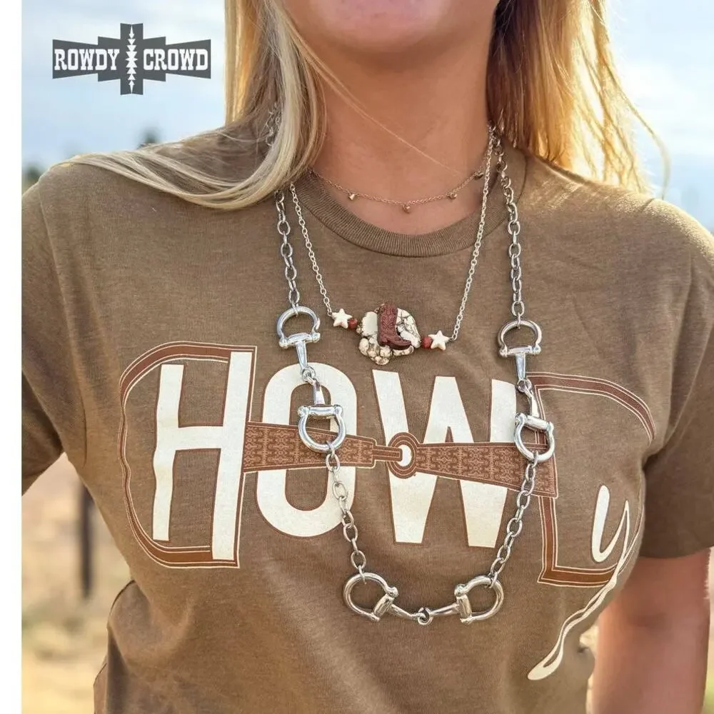 Western Equestrian Snaffle Horse Bit Link Layering Necklace